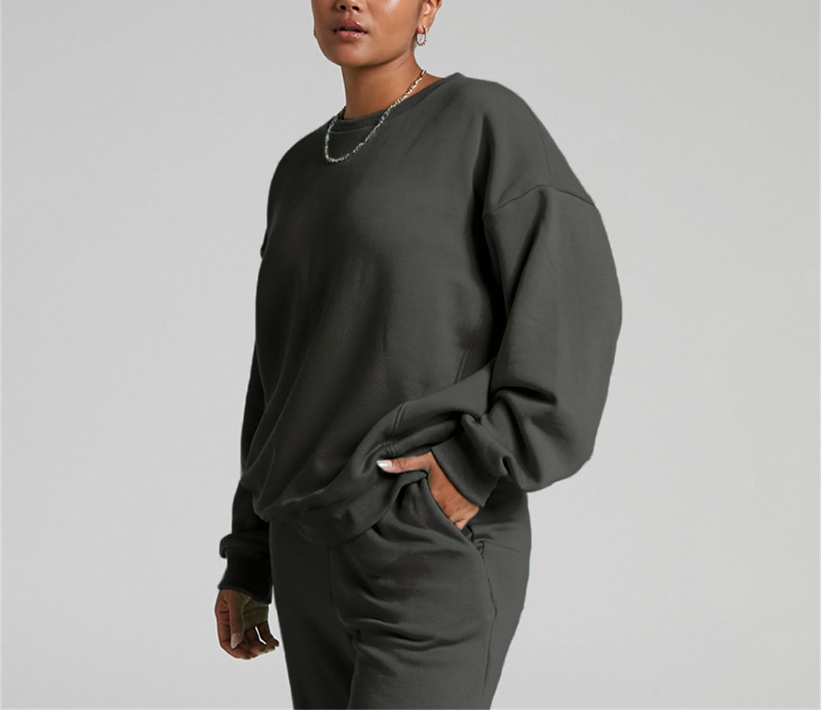 Suncolour Completo da Donna in Due Pezzi Felpa Pullover e Pantaloni da Jogging Tuta Calda Set di Tute Casual