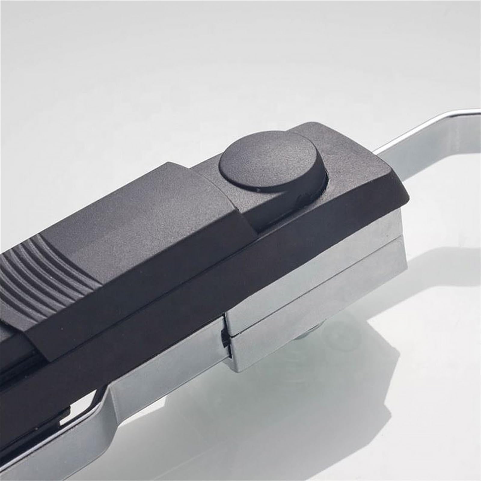 Cerradura de puerta de armario eléctrico de tres puntos PA66, material negro mate, superficie, varilla de control, 1 unidad