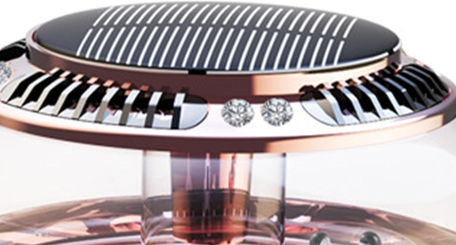 Solar Powered Car Perfume Decoration, Rotating Aromatherapy Diffuser Ornament, Compact Floating Air Freshener with Essential Oil for Vehicle Dashboard