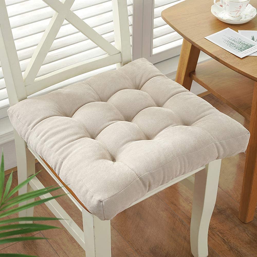 Cojines de asiento for sillas de comedor, cojines de asiento, cojín de asiento, cojín elevador, cojín de asiento, relleno de tela de pana, cojín for adultos, silla, sillón, jardín, 45 cm x 45 cm, 10 c