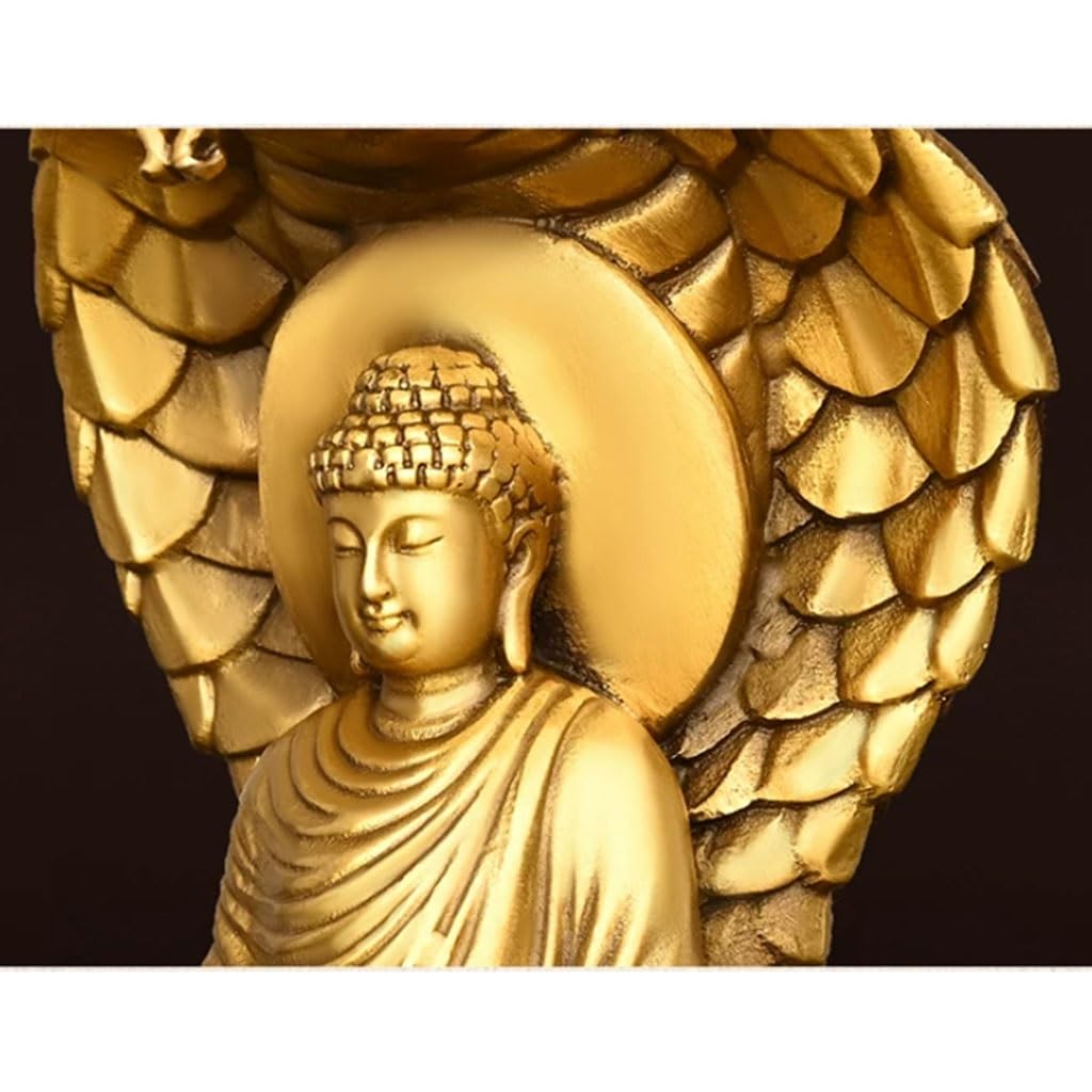 Estatua De Buda Tathagata De Latón, Adornos De Buda Serpiente, Artesanías De Escultura De Buda For El Hogar/Oficina [14 Cm De Tamaño]