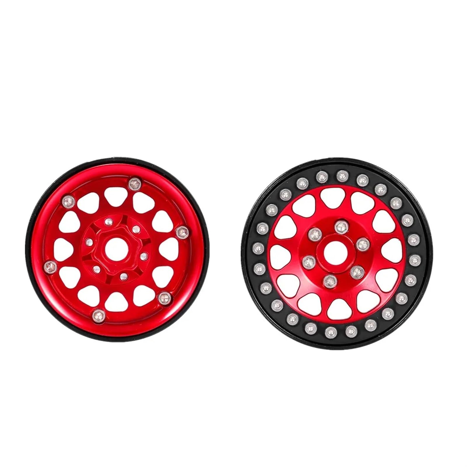 RC Pneus Jante Compatible avec Traxxas pour Hsp pour Redcat pour pour Tamiya pour Axial SCX10 pour HPI 4 Pièces en Métal 1.9 Beadlock Jante De Roue Moyeu Pièces De Voiture RC
