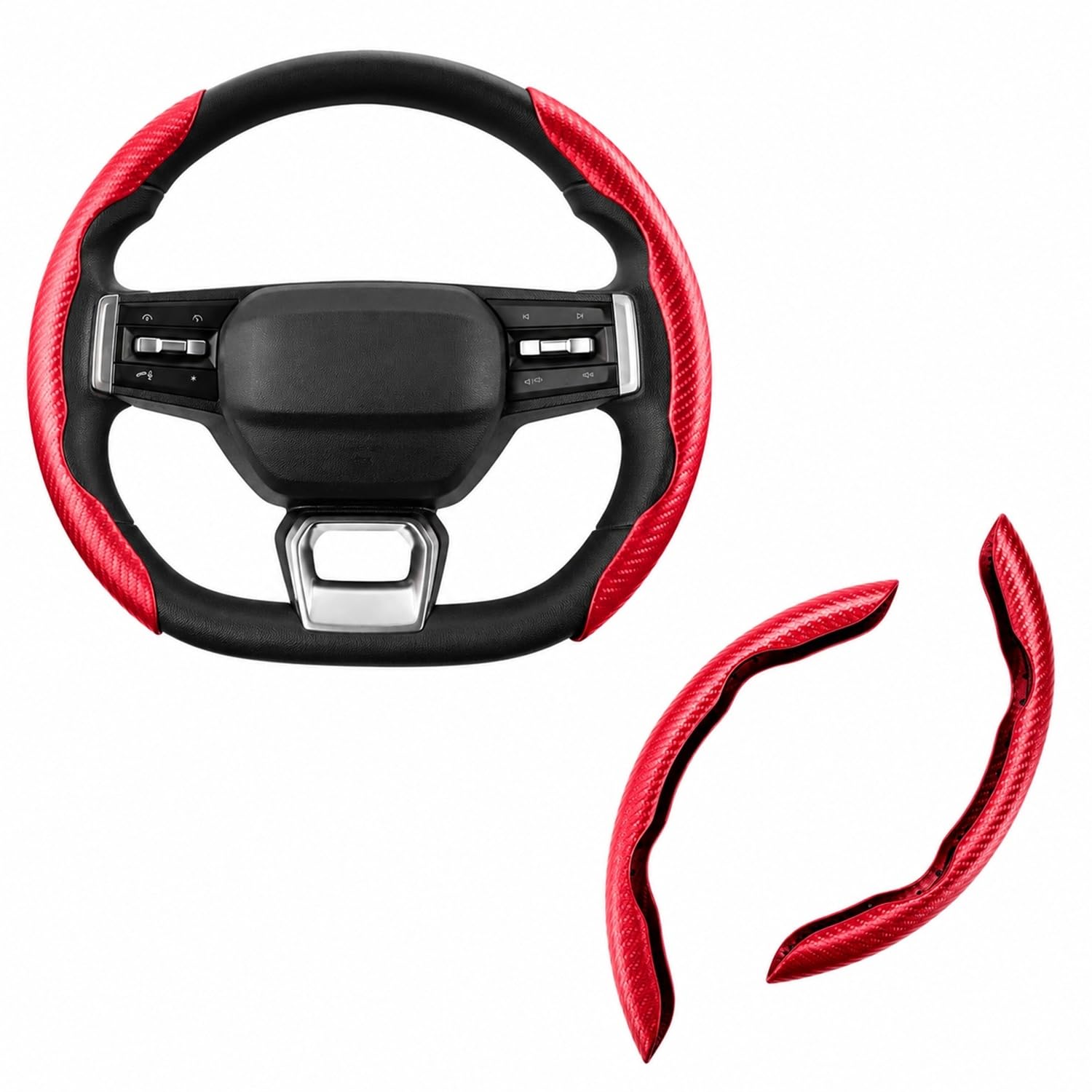 AUTOMASH Car Steering Wheel Grip Cover for Scorpio Classic 2026 Year Onwards All Models Car Universal Anti-Slip Steering Wheel Grip Cover (Carbon Red)-image-27