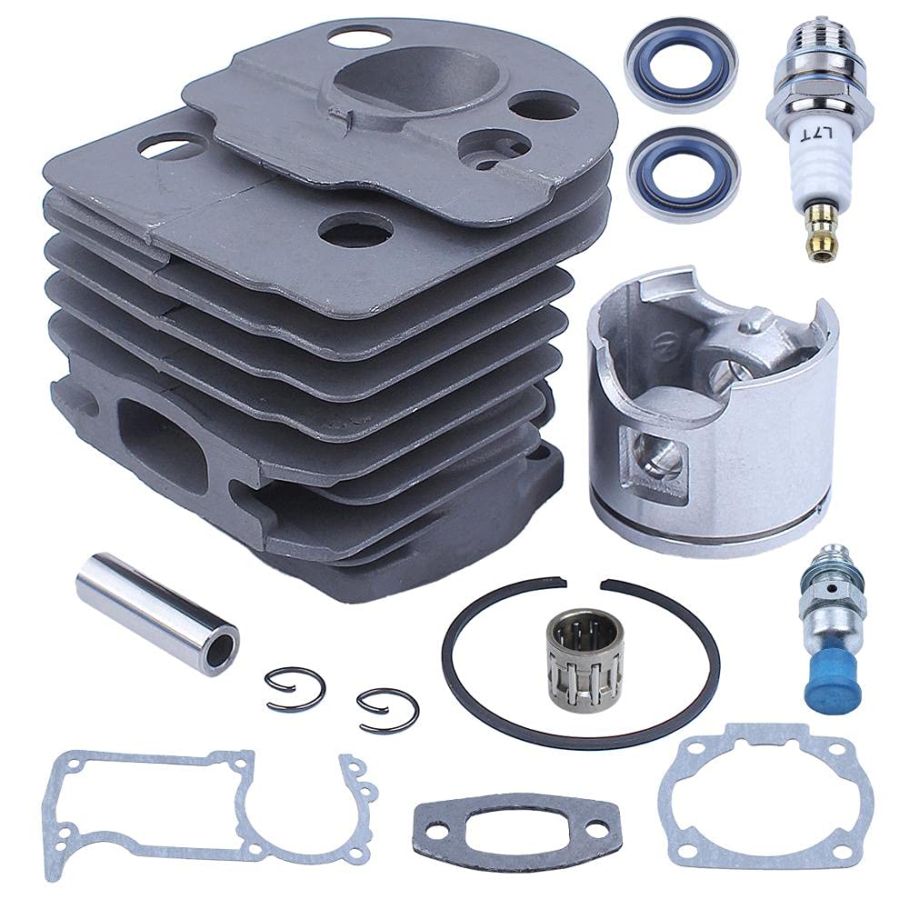 Kit de bujías de Sello de Aceite de pistón de Cilindro de 46mm, for Piezas de Motosierra Husqvarna 51 55 Rancher 503609171 503 60 91-71 Pistón de Cilindro de jardín
