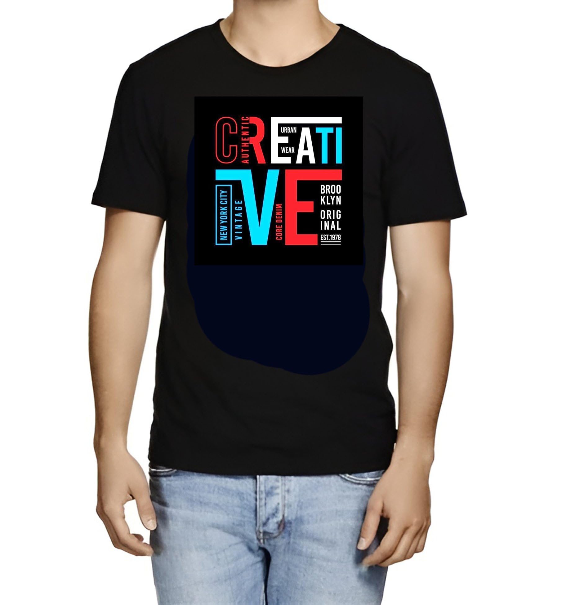 Men’s Black T-Shirt | Cotton Blend Round Neck Short Sleeve T-Shirt | Regular Fit Casual Wear for Daily Use | Text and Graphic Printed Comfortable Men’s Clothing | Design 331B-image-48