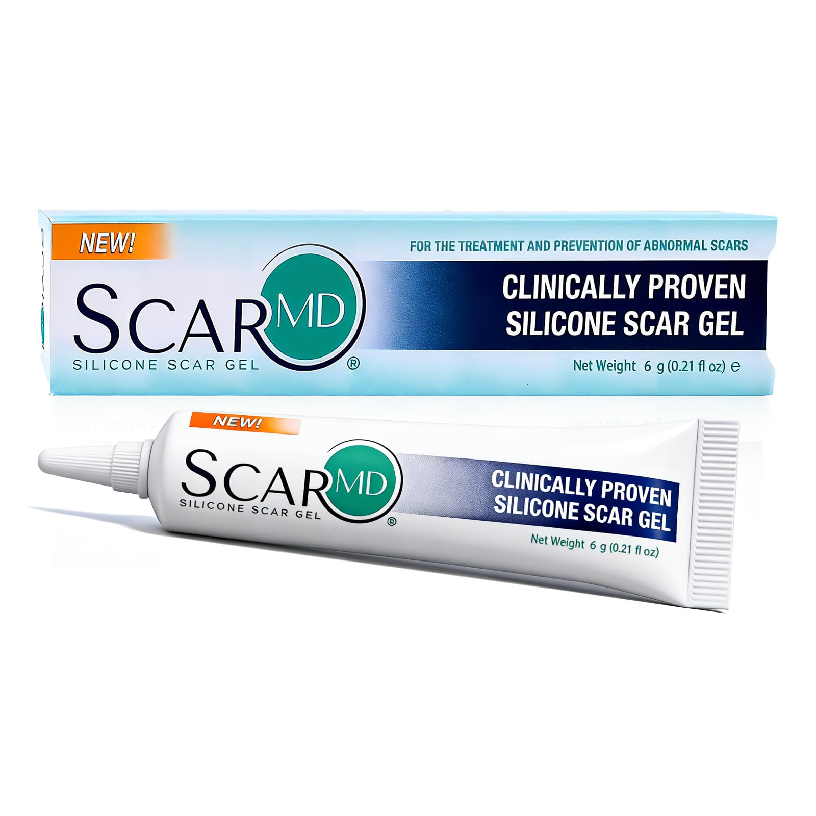 ScarMD Medical Grade Silicone Scar Gel Treatment,Keloid Bump Removal,Fades Scars from Surgery, Burn Scar,Face Belly Piercings, C Section, Cuts,Scratch,Scars Removal Treatment,Reduces Discomfort, 6g