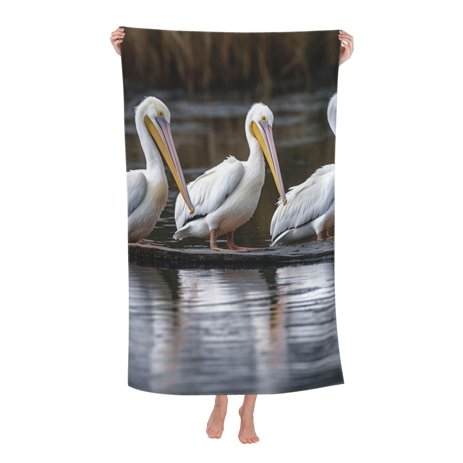 Drap de plage Trois Pélicans pour piscine camping et natation