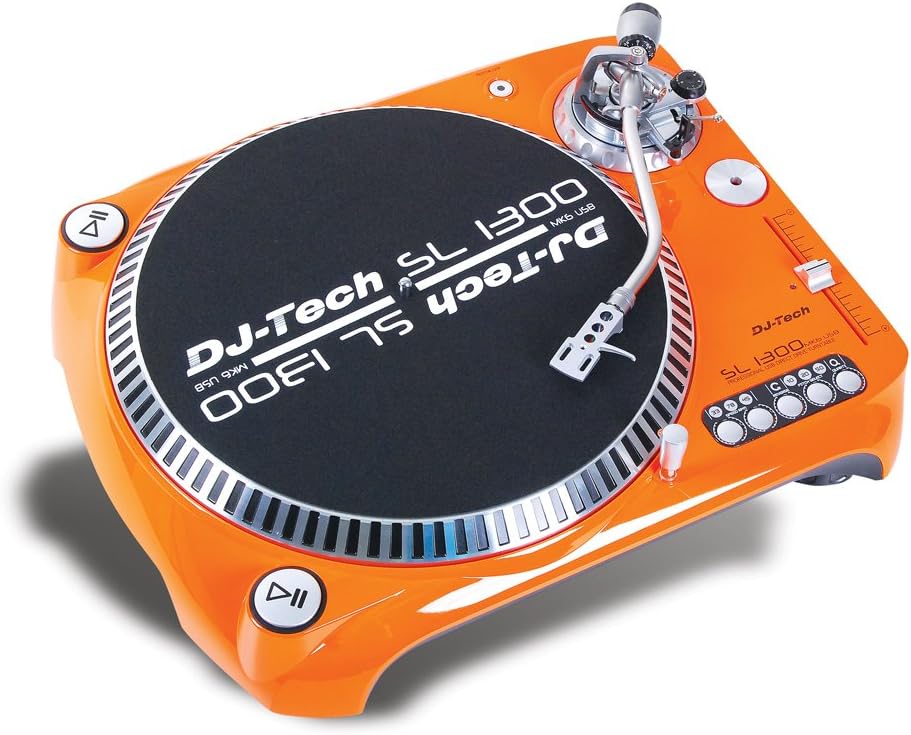 Dj Tech SL1300MK6USB-ORA Direct Drive DJ Turntable, Orange