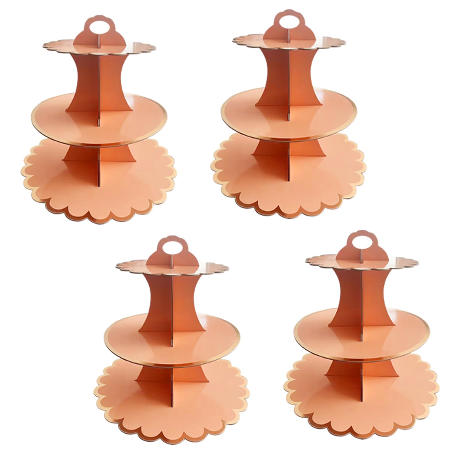 4 Pack Cake Stand, 3-Tier Cardboard Cupcake Stands, Round Dessert Holder