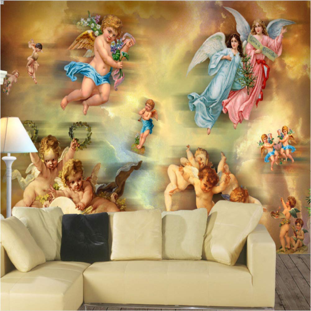 Papier peint ange style européen pour salon majestueux