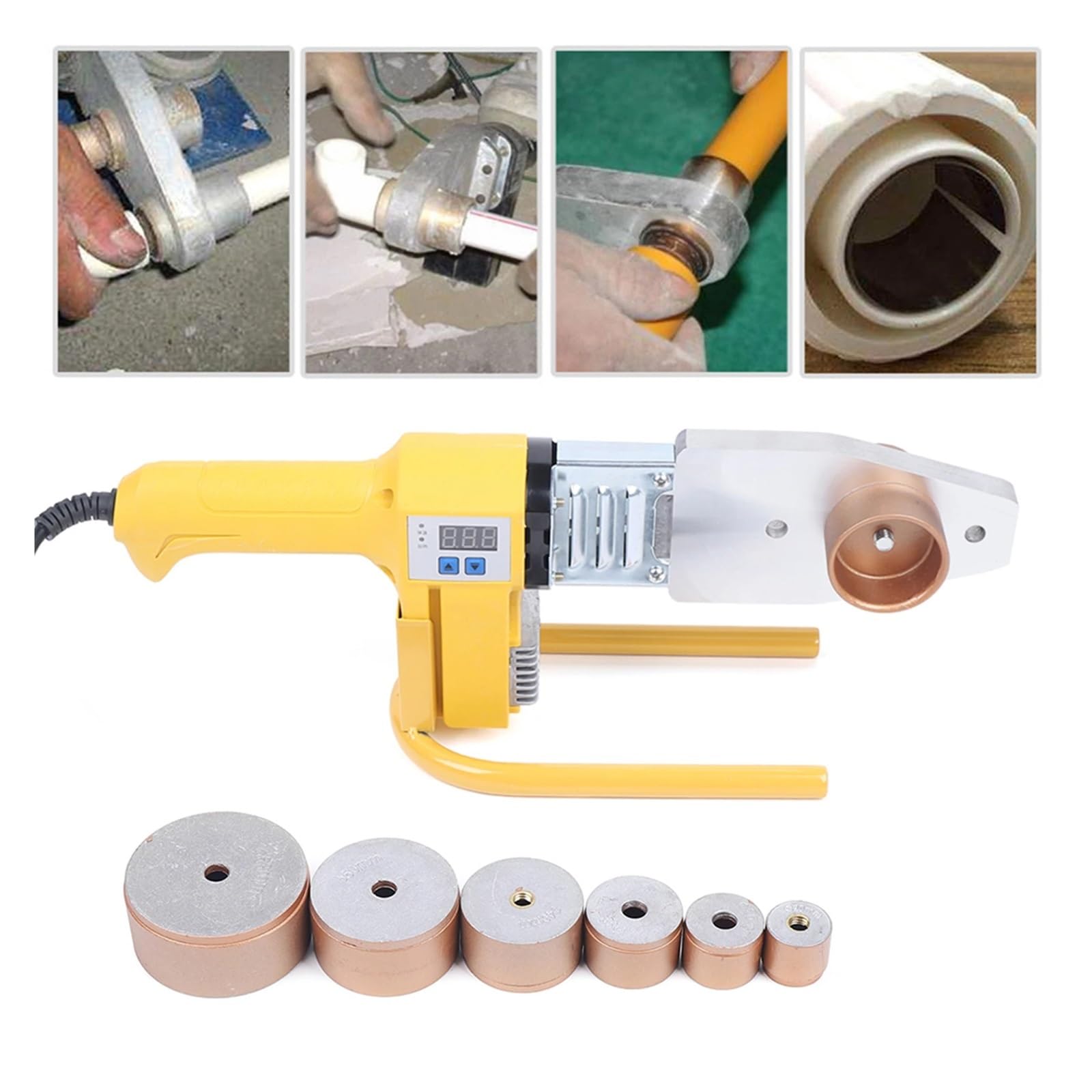 Soldador de tubos for soldadura por fusión plástico PPR, PE y PP Ø20-63 mm Para uso de bricolaje