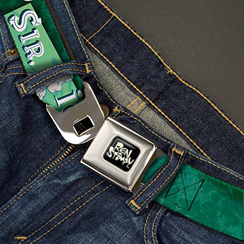 Buckle-Down Seatbelt Belt - Mr. Horse Sketch Poses NO SIR, I DON'T LIKE IT! Greens - 1.0" Wide - 20-36 Inches in Length2