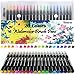 Lot de 20 stylos pinceaux Fournitures artistiques Pour livres de coloriage, à faire soi-même - Esquisses, carnet, calligraphie, peinture - Pinceau à eau avec pointe feutre inclus