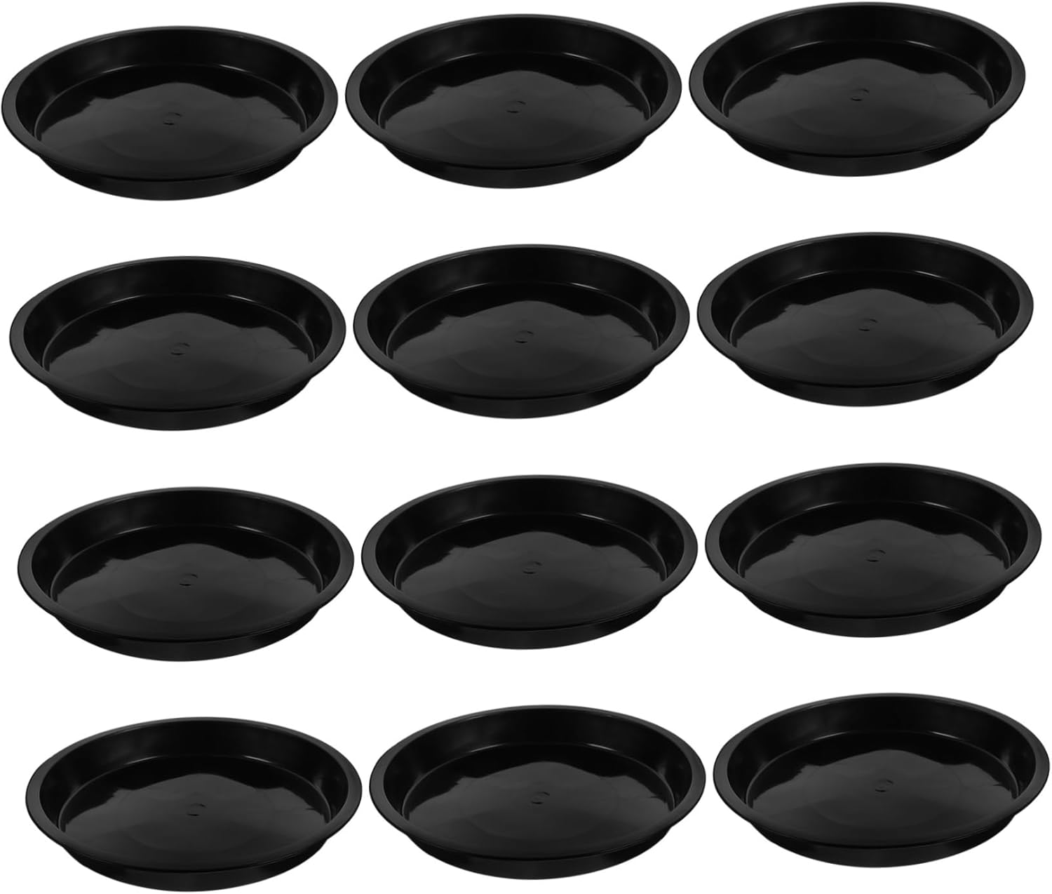GALPADA 75pcs Round Plastic Plant Saucer Trays Drip Trays for Potted Plants Plates for Gardening Black