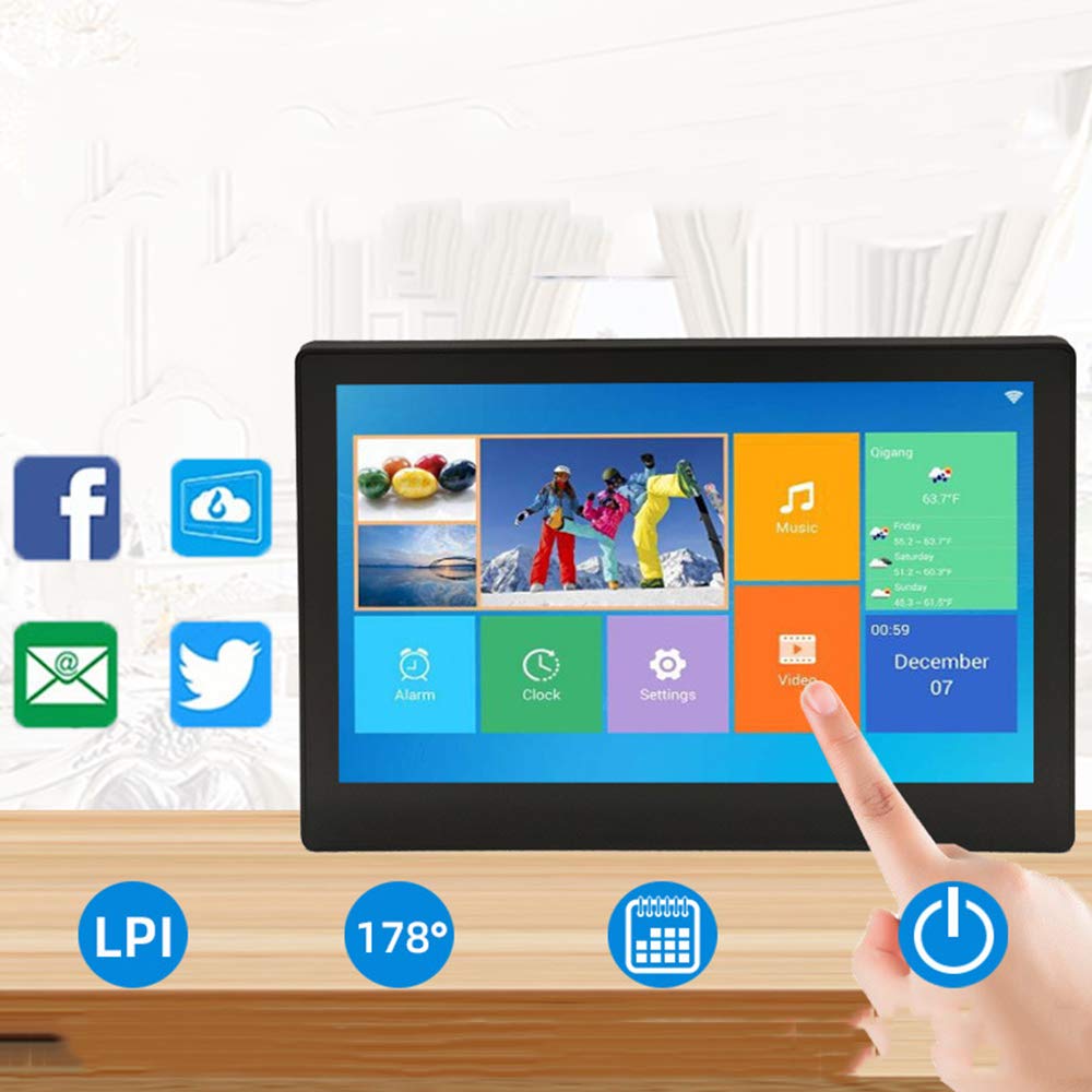 Marco de Fotos Inteligente en la Nube con WiFi de 10 Pulgadas, Pantalla HD, teléfono móvil, transmisión inalámbrica de Fotos y Videos, Compatible con Pantalla Horizontal y Vertical, Pantalla electrón