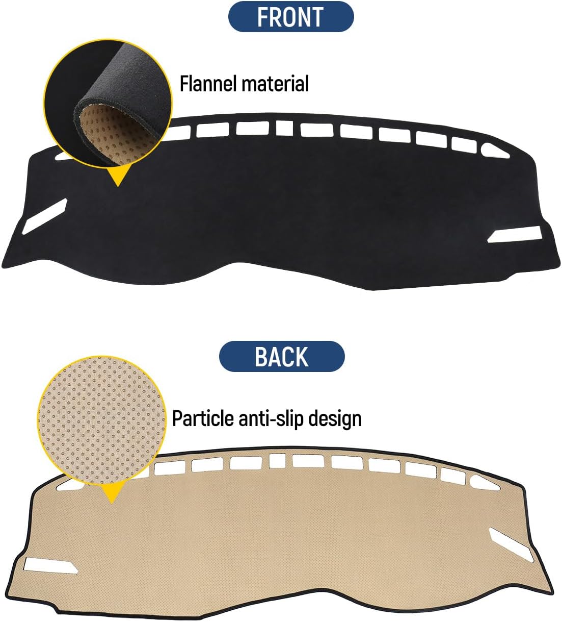 BIBLOZ Dash Cover for Volkswagen VW Jetta 2019 2020 2021 2022 2023 2024 2025 2026 Accessories Black Dashboard Cover Mat Car Dashboard Center Console Cover image 4