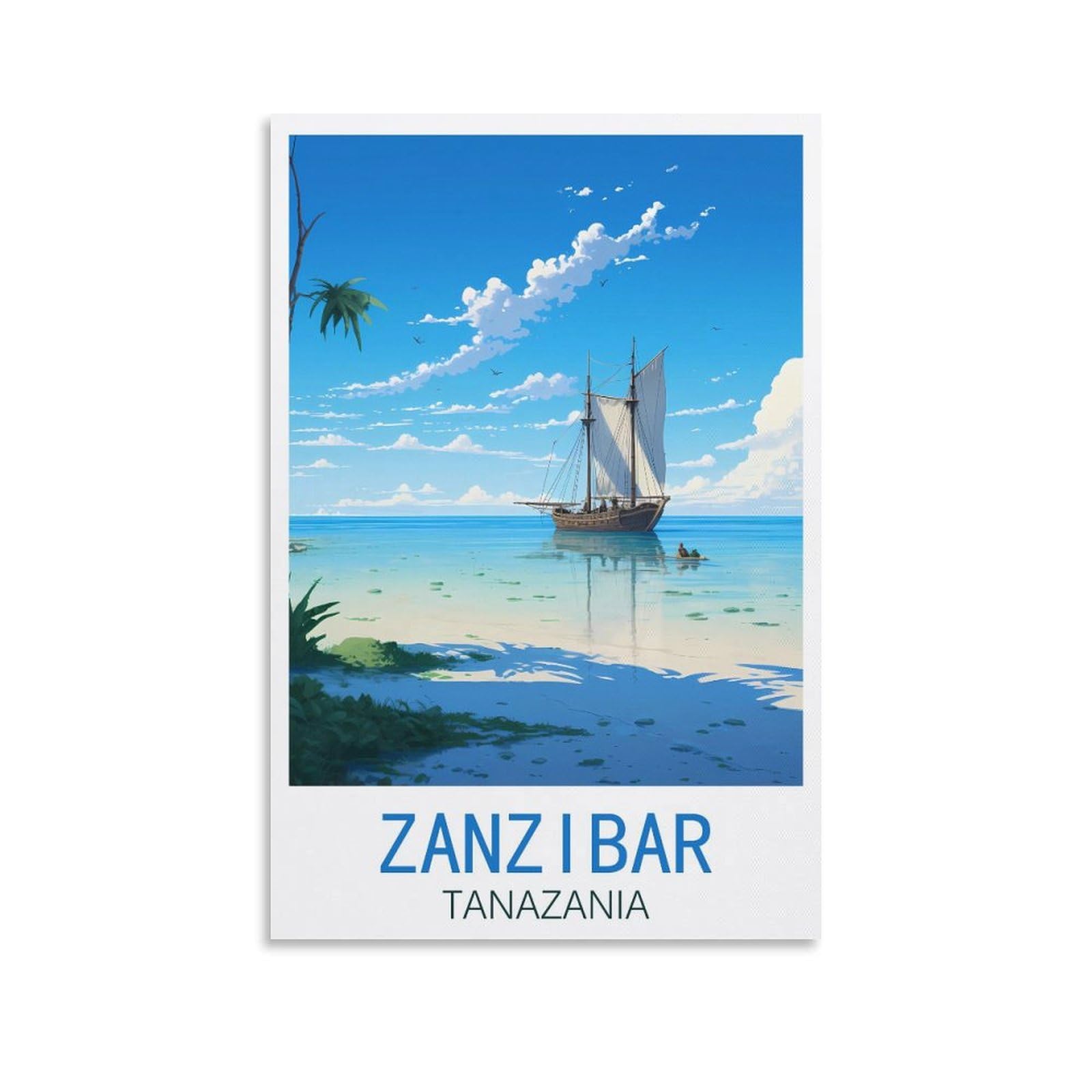EZMLFA DIY 5D Diamond Painting Kits for Adults,Zanzibar Tanzania Crystal Rhinestones Art Craft for Beginners DIY Home Wall Decor Gift 40x50cm
