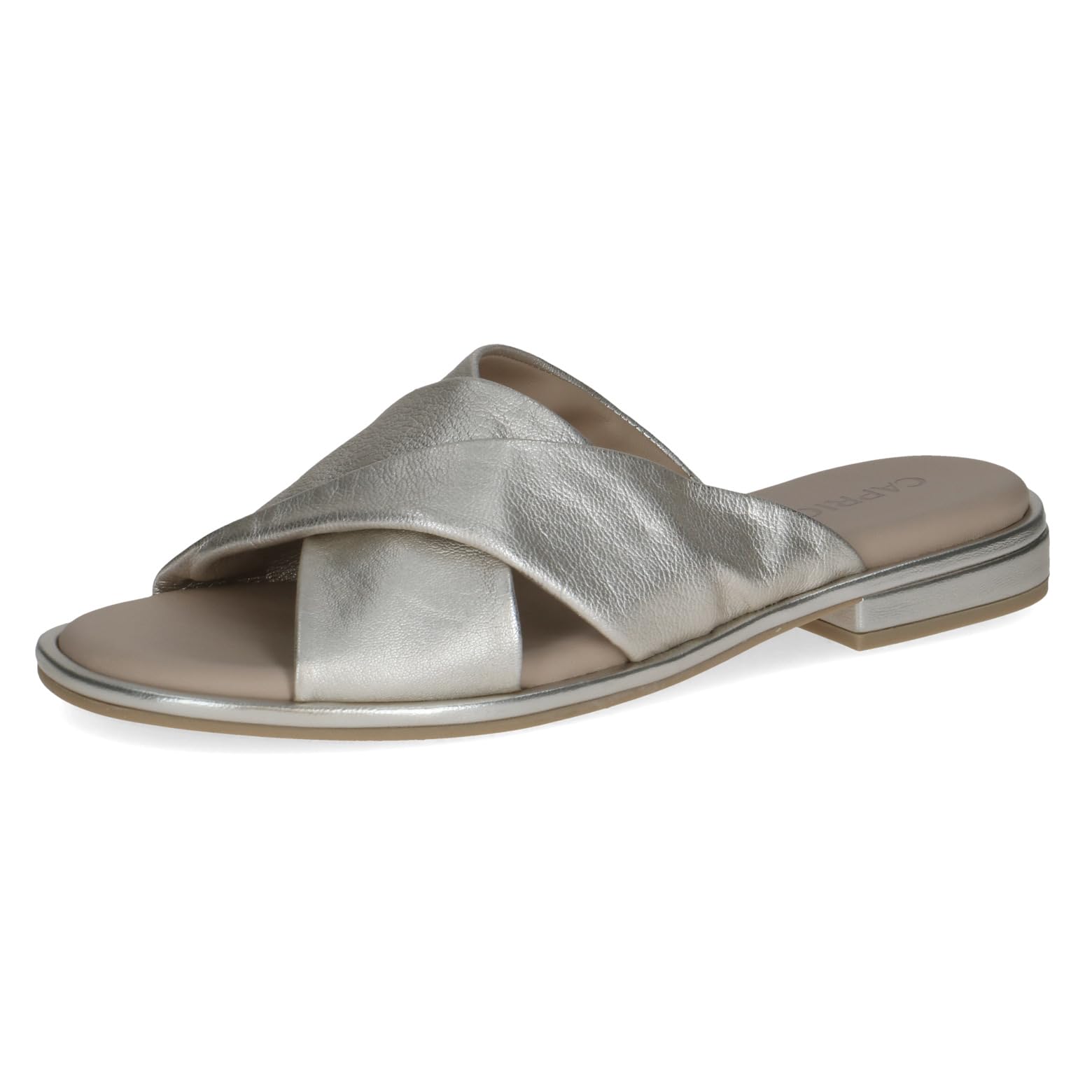 Caprice Women's Leather Sandal, Metallic (PLATIN METAL.), 5 UK