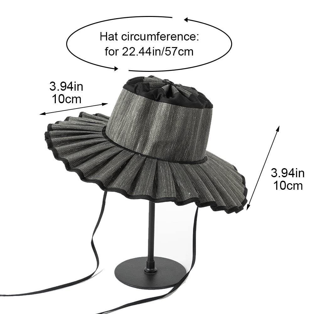 Imperméable À L' Papyrus Coton Pliable Plissé Femmes Chapeaux De Adulte Printemps Été Extérieur Plage Ombre Fille Casquette