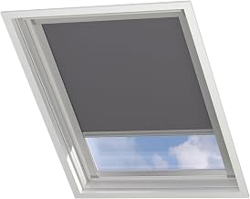 DTCH Blackout Roof Window Blind Light Grey for VELUX CK01 | Heat protection, 100% blackout, thermal insulation, with guide rails, perfect fit