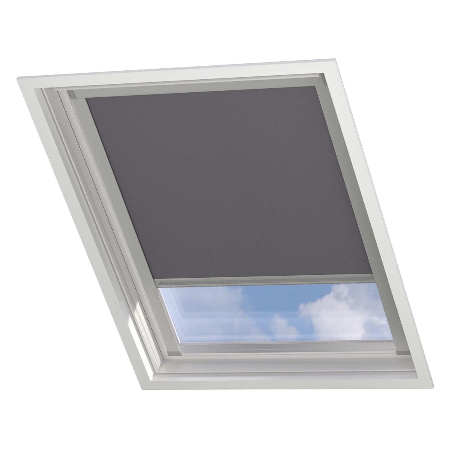 DTCH® Dachfenster verdunkelungsrollo für VELUX MK06 hellgrau mit Führungsschiene, dachfenster Rollo, dachfenster verdunkelung, Rollo für dachfenster