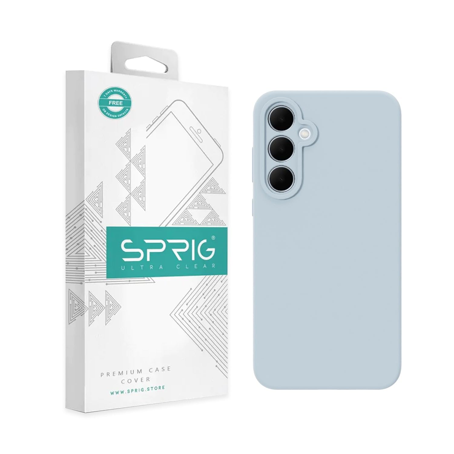 SPRIG Compatible with Samsung Galaxy A55 Premium SilkTone Back Cover Drop Tested Shock Proof Mobile Case for Men, Women, Boys and Girls with Camera Protection (Pastel Light Blue)