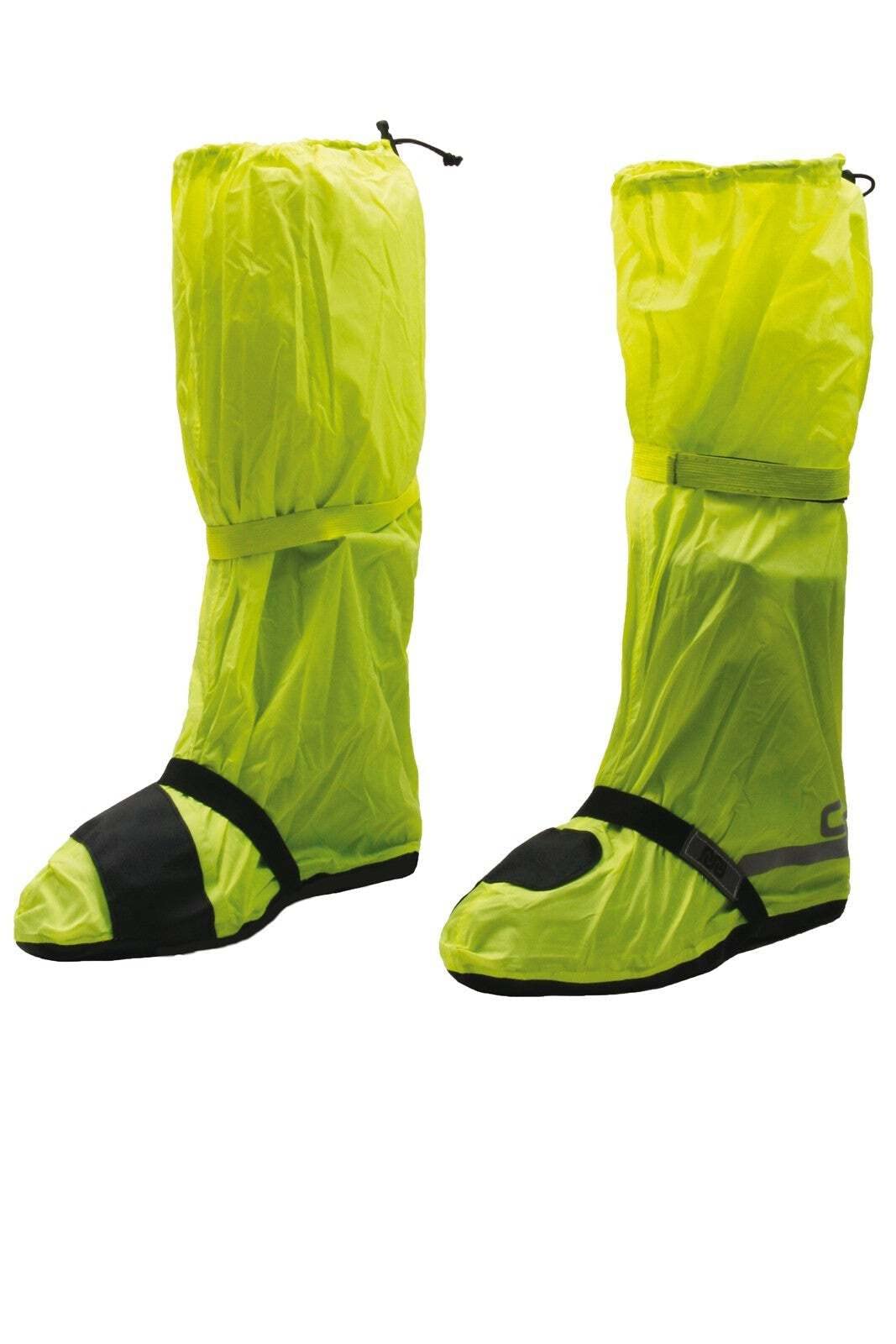 OJ Compact Copriscarpe Antipioggia Moto Unisex | Copri Scarpe 100% Impermeabile e Compatto, Suola Slim Antiscivolo, Regolabile con Coulisse per Massimo Comfort, GIALLO 2XL