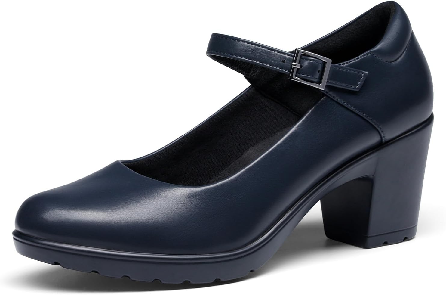 DREAM PAIRS Women's Chunky Low Block Heels Mary Jane Closed Toe Work Pumps Comfortable Round Toe Dress Wedding Shoes EDENIA