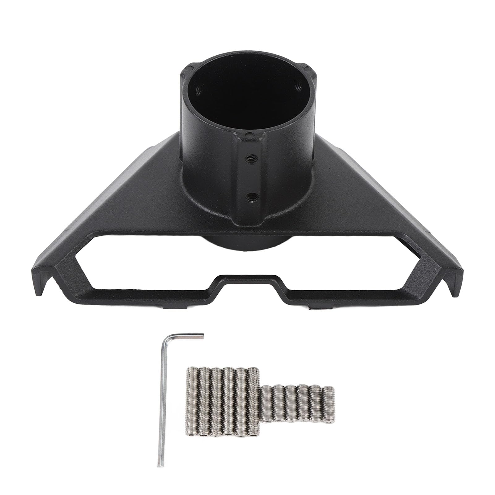 Adattatore per Tubo Satellitare, Staffa di Montaggio con Rotazione Regolabile a 360 Gradi in Lega di Alluminio con Base Ampia per Supporto Stabile, Compatibile con Palo da 2,1 (BLACK)