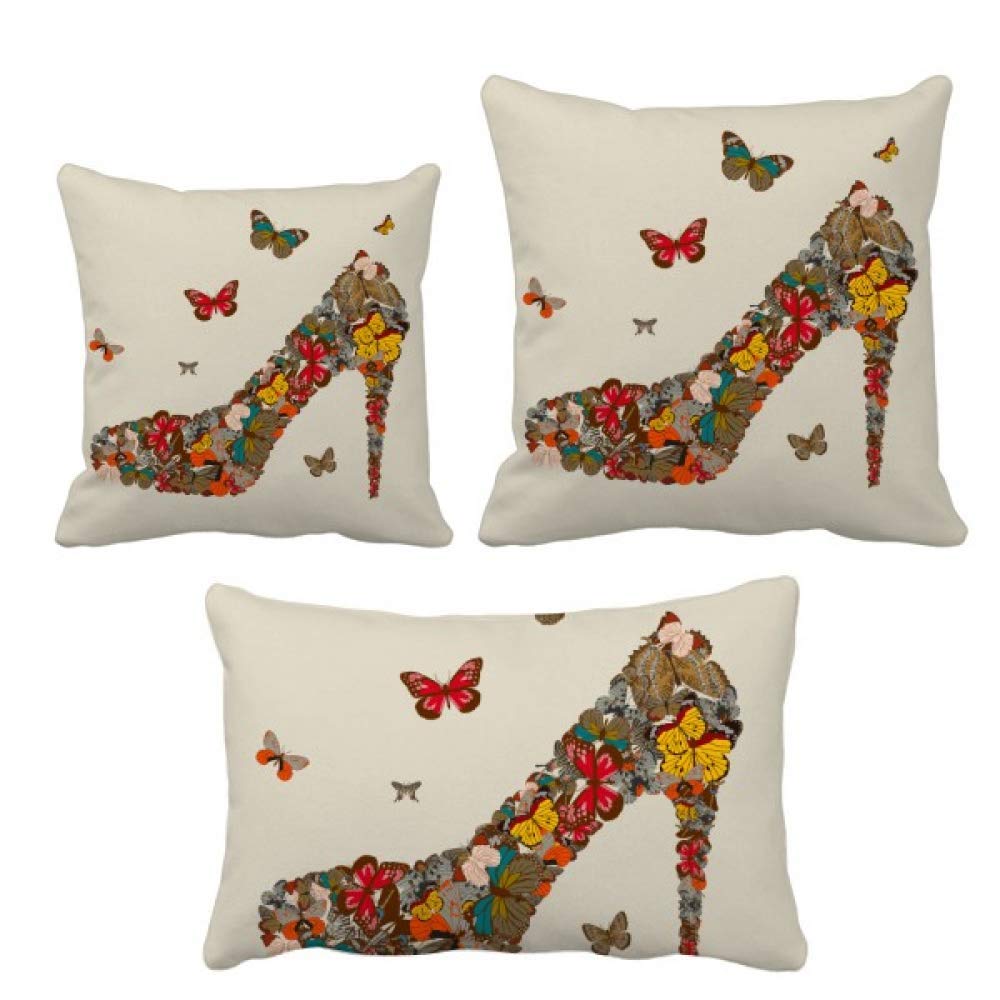Housse de coussin talons hauts et papillons DIYthinker pour decoration salon