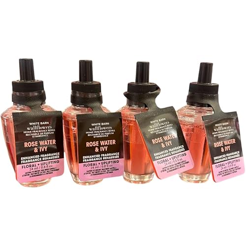 Bath & Body Works ROSE WATER & IVY Wallflowers Fragrance Refill 4-pack, 0.8 fl oz each