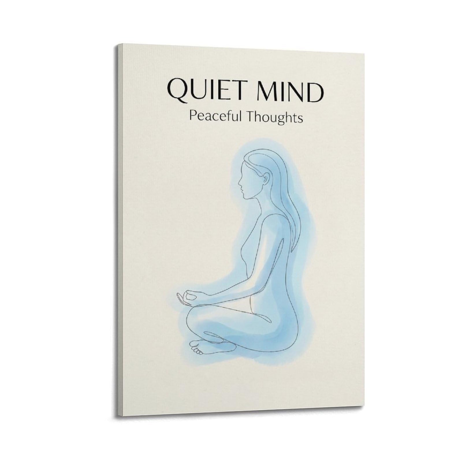 XKUGA Zen Meditation Poster Quiet Mind Blue Aura Calm Healing Balance Modern Decorative Canvas Prints - Ideal Wall Art for Family, Man Cave, Game Room, Boys & Girls Bedroom 20x30inch(50x75cm)