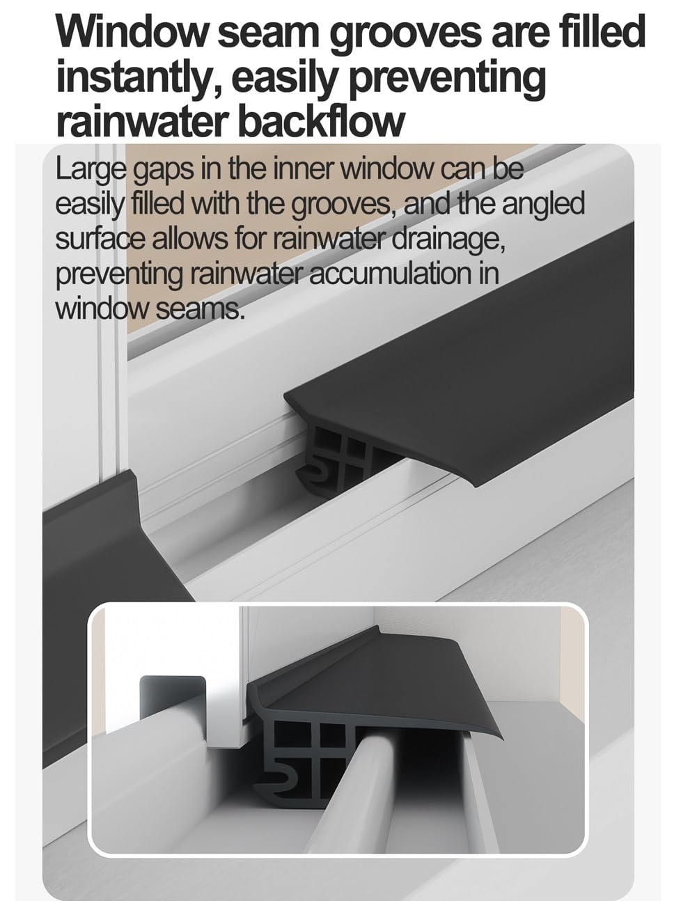 Kit de Barrera de Lluvia Autoadhesiva para Ventanas - 100cm Protector Lluvia Adhesivo Puerta Exterior - Tira Deflectora de Lluvia, Desviador de Agua, Ancho: 4.5/5.5cm(4.5cm)