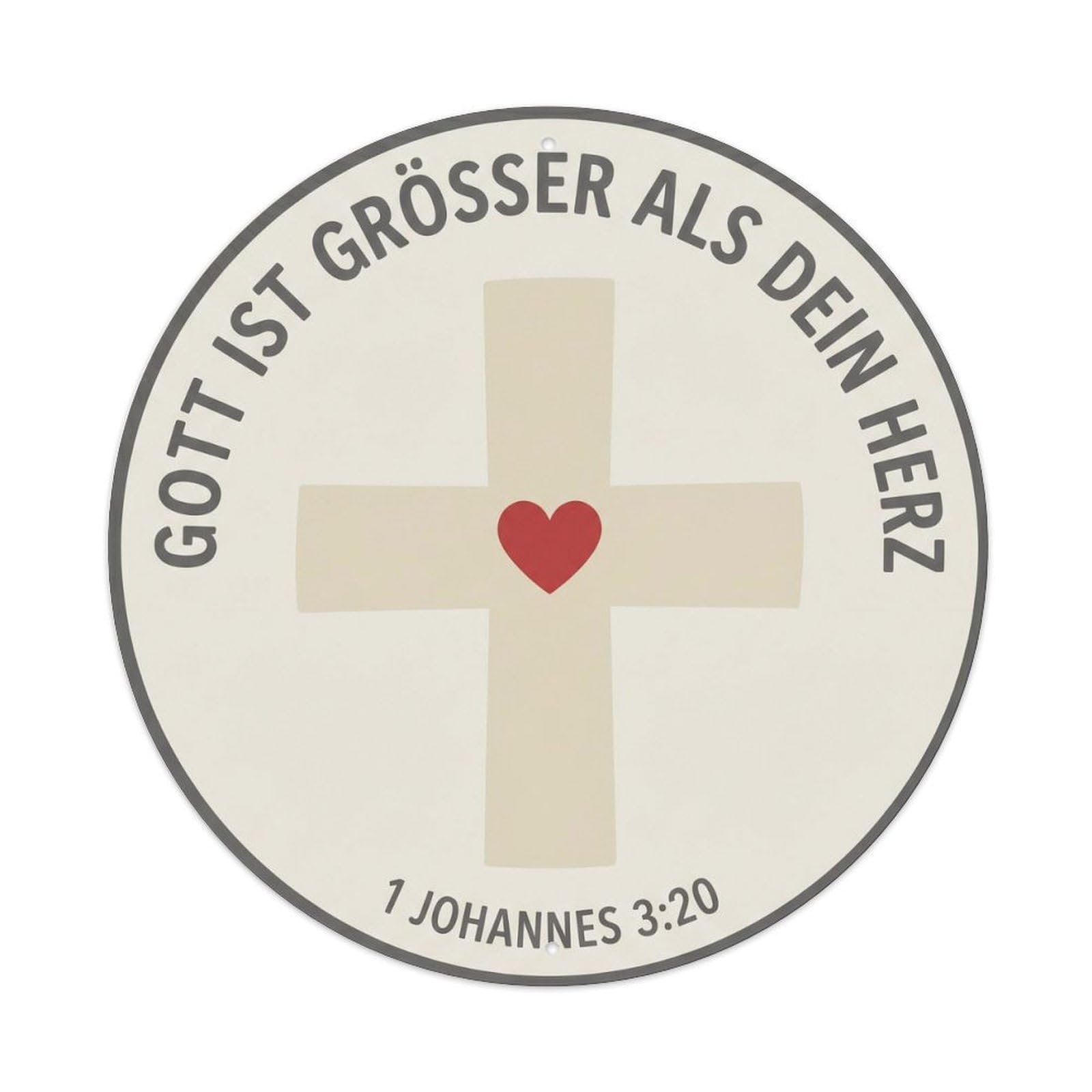 Gott Ist Grosser Als Herz Reassuring Metal Tin Sign