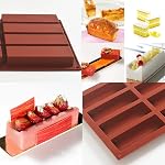 IonEgg 8 Cavity Large Rectangle Granola Bar Silicone Mold - Nutrition/Cereal/Energy Bar Maker, Butter Stick Mold, Pack of 4