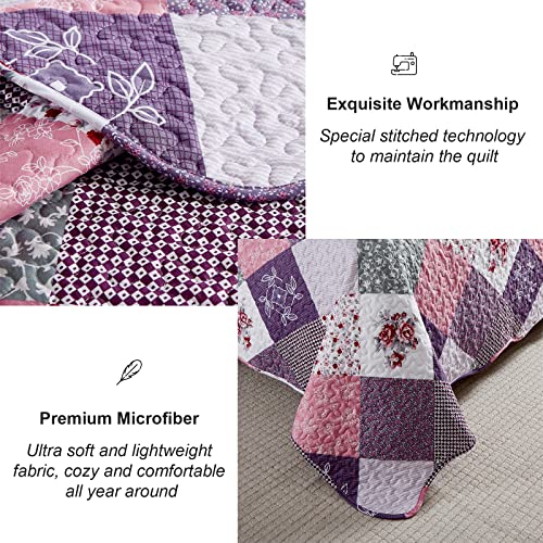 Dinjoy Purple Quilt Set Full Size thumb #3