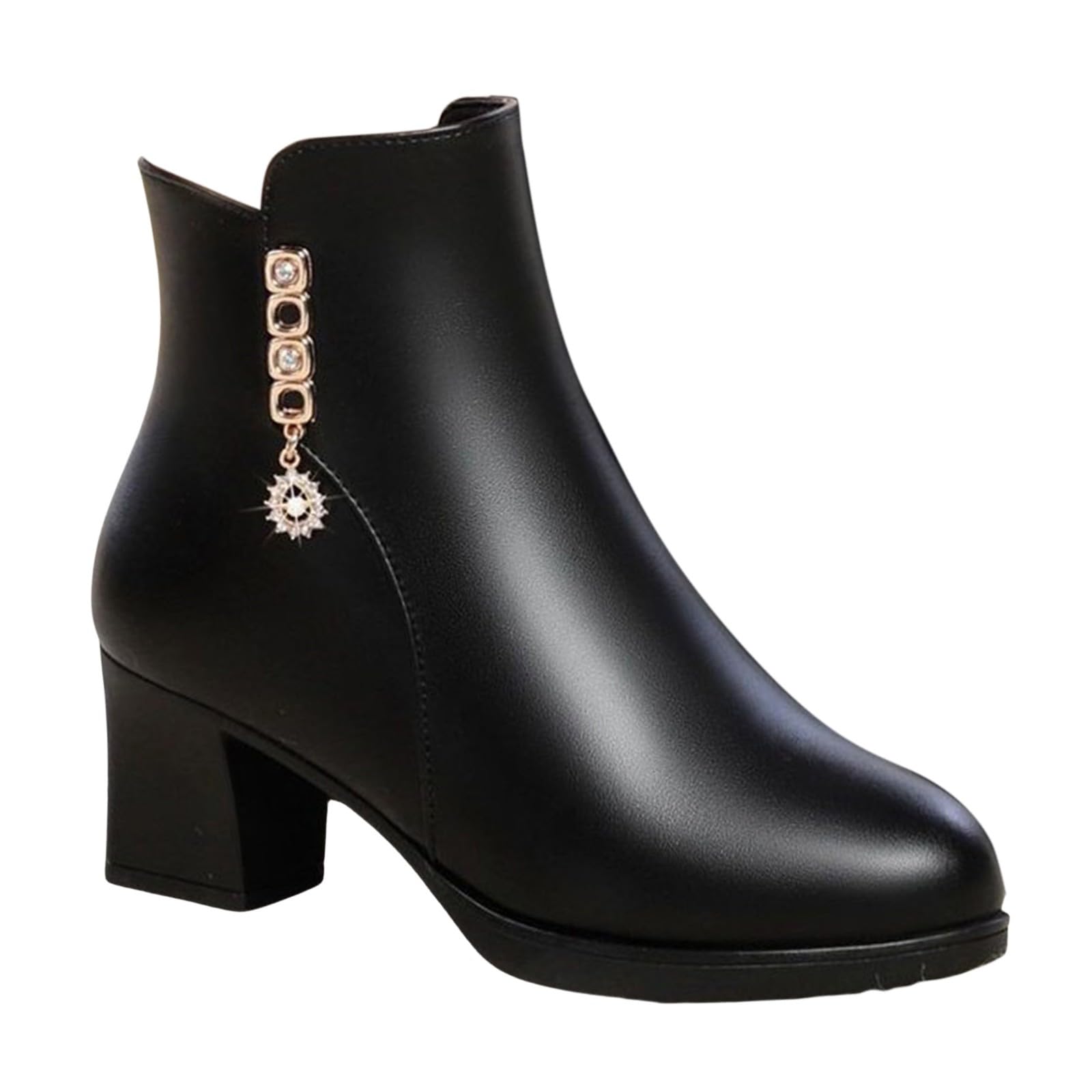 Botas cuissardas mujer negras tacón alto Ladies Heel Zipper Side