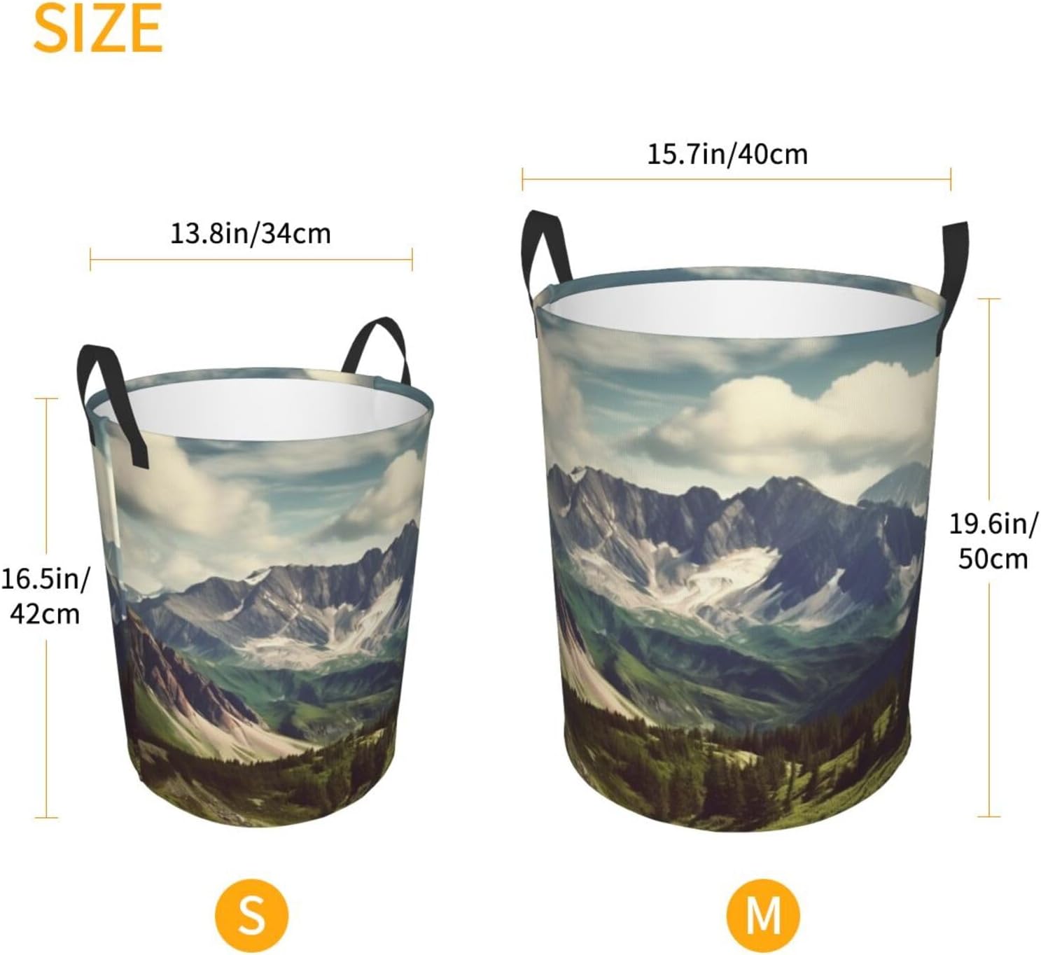 Mountains Scenery Laundry Basket Foldable Waterproof Laundry Hamper Clothes Storage Bin With Handles Oxford Cloth Toy Organizer Basket For Bathroom Laundry Bedroom Small image 5