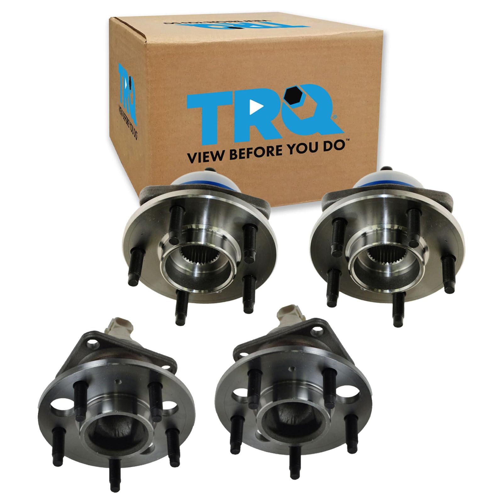 TRQ 2 Piece Front Rear Wheel Bearing &amp; Hub Assembly Set