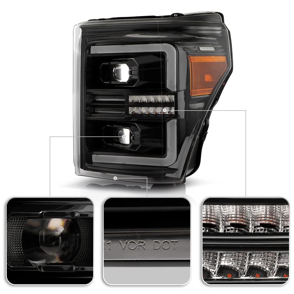 Eagle Eyes Black LED Headlights & Tail Lights For 1999-2004 Ford F250/F350 Super Duty – Halogen/Hybrid