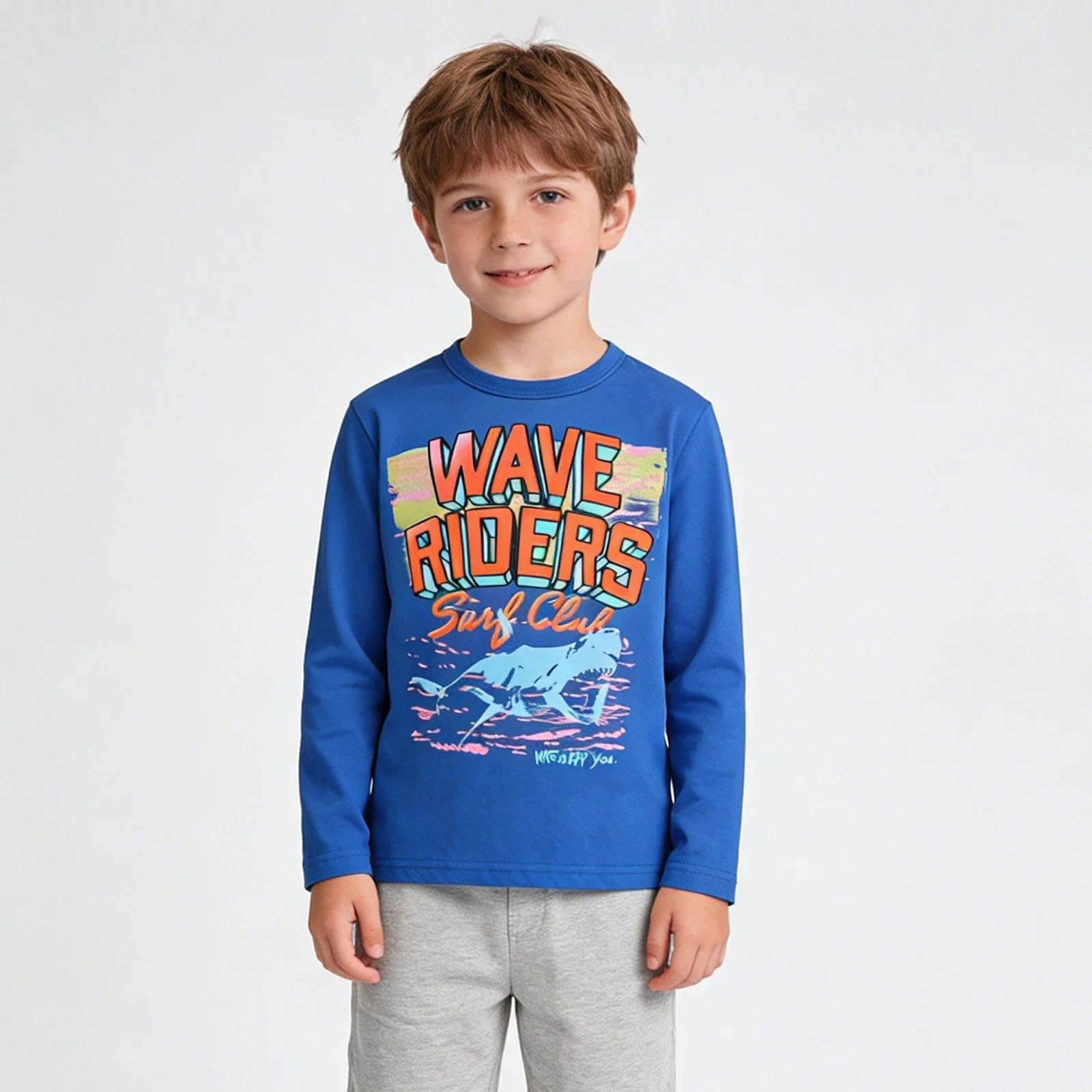 Boys Long Sleeve Cotton Shirt Crew Neck Basic Layering T Shirt for School Long Sleeve Top Boy Outfits Fall Spring