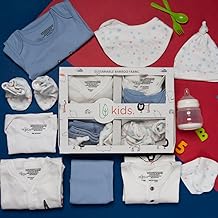 Mush Ultra Soft Bamboo Unisex Fabric Unisex Gift Set For New Born Baby/Kids Pack Of 9, (0-3 Months, Stary Night),Assorted