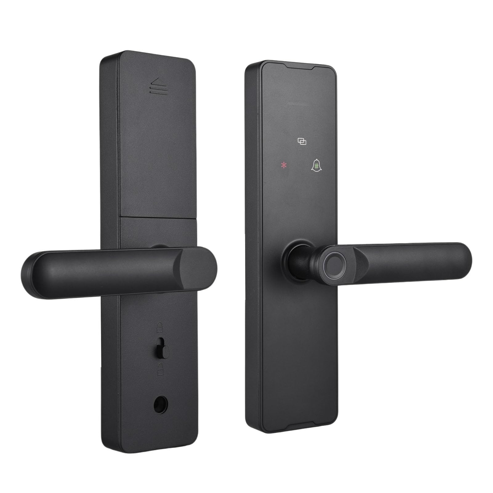 Serrure de porte numérique intelligente avec empreinte digitale avec poignée, serrure de porte d'entrée biométrique sans clé, fonctionne sur batterie pour portes de 30 à 100 mm