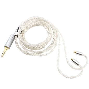 Youkamoo MMCX IEM Cable 3.5mm Silver Plated Copper Earphone Upgrade Cord Compatible with Shure SE215 SE425 UE900 Moondrop Aria Tin T2 T3 BGVP 3m 6.5ft