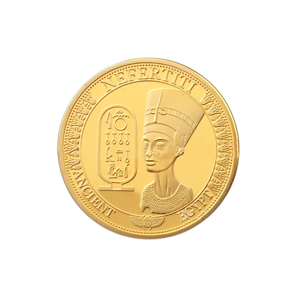 Médaille Commémorative Égypte Antique – Pyramide, Dieu, Aigle, Cléopâtre – Collection, Or Plaqué Fer, 40 Mm