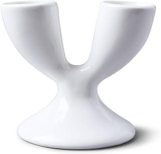 WM Bartleet & Sons 1750 T8 Huevera Doble de Porcelana Tradicional, Color Blanco