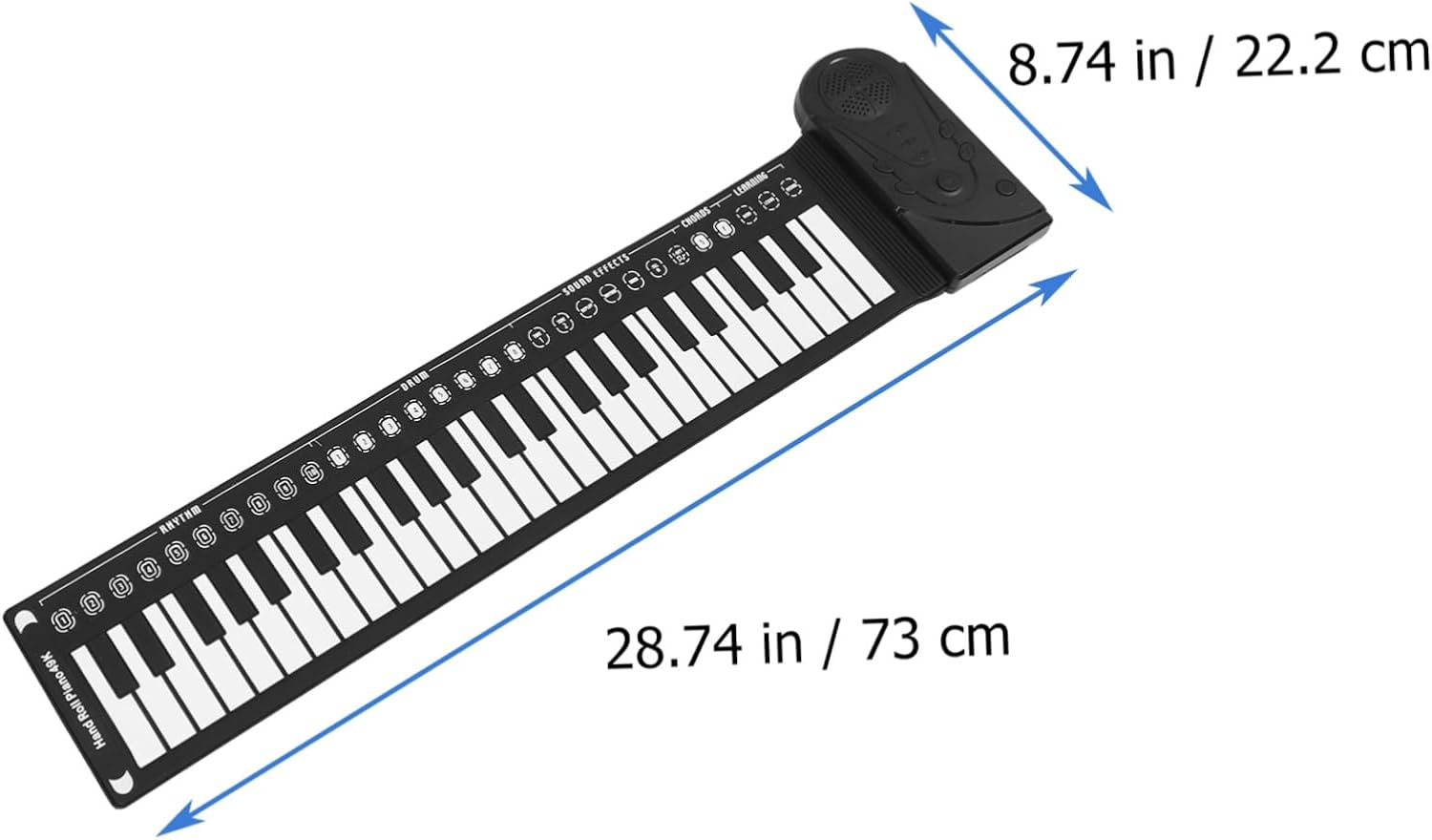 ERINGOGO 49-Key Portable Hand Roll Piano with Built-in Speaker Foldable Electronic Keyboard for Boys and Girls and Beginners Black Color for Travel and Music Learning