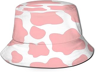 Strawberry Cow Bucket Hat Summer Hat Sun Uv Protection Foldable Fisherman Hat Fashion Cap for Women Men Unisex