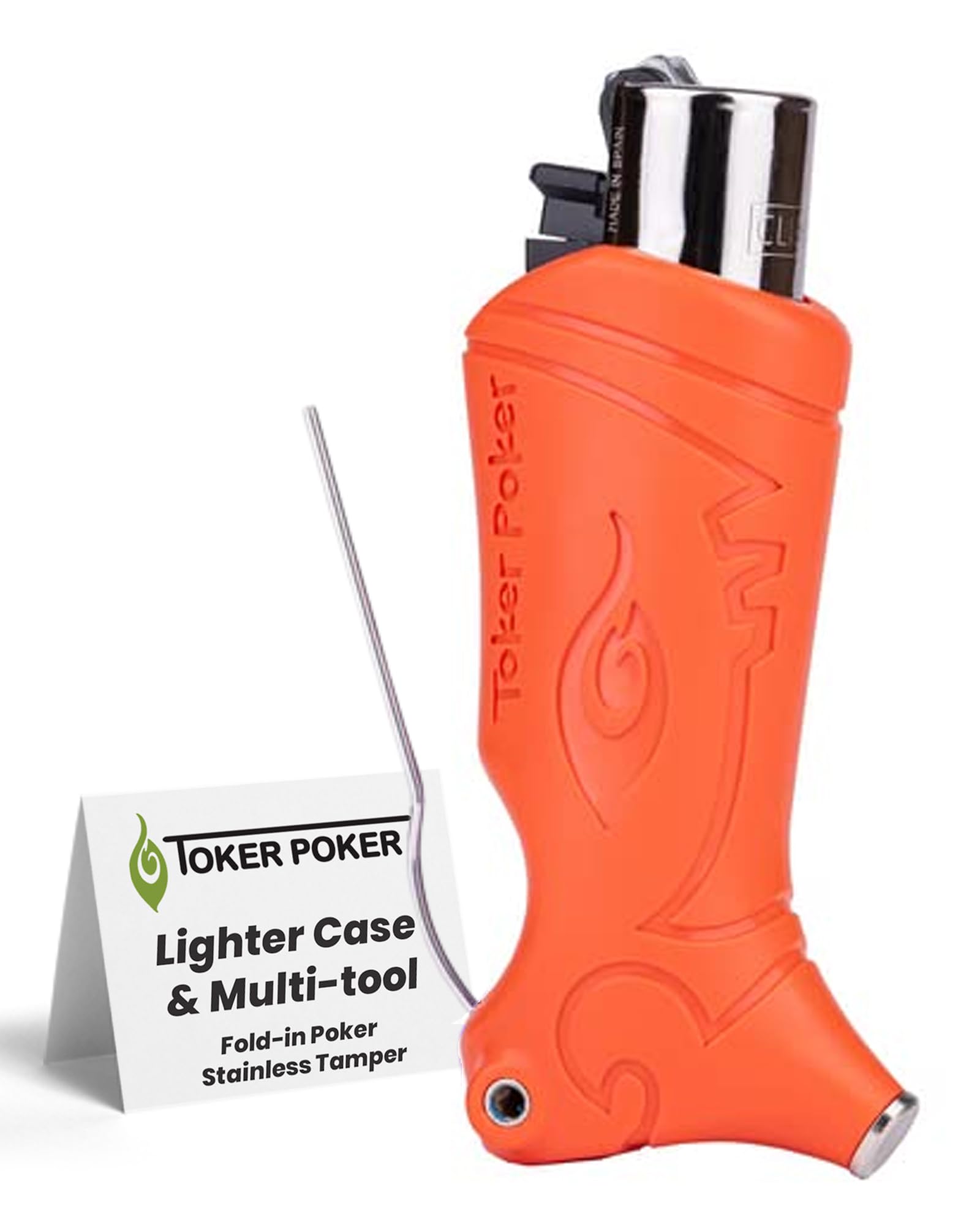 Toker Poker - Clipper Lighter Case - Orange, All Inclusive Tool for Camping and Other - by Toker Poker