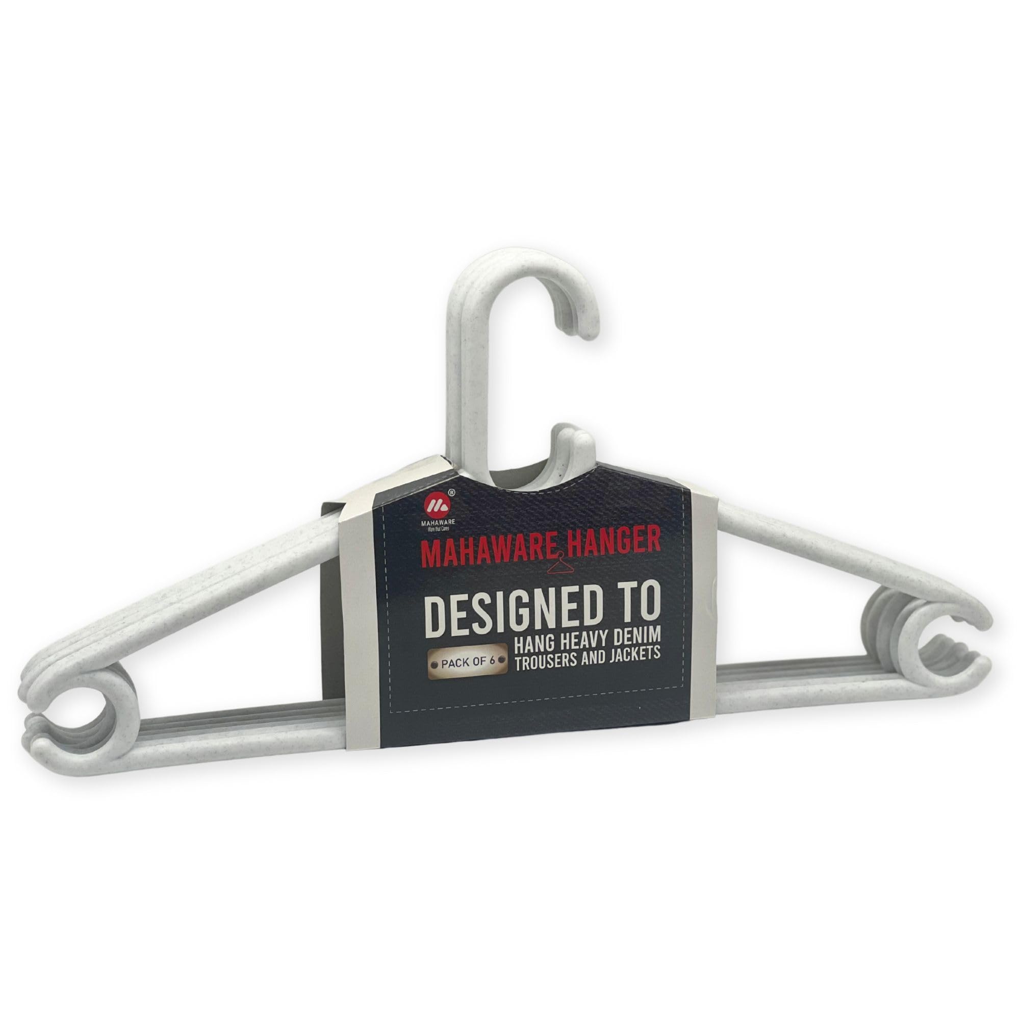 Mahaware Polypropylene Cloth Hanger, Pack of 6 - Heavy Duty Plastic Hanger for Wardrobe, Space Saving Clothes Hanger, Anti-Slip Hanger Cloth Plastic for Closet Organization (Mint Granite White)